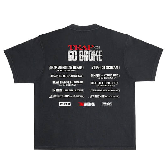 Trap or Go Broke Vintage Grey T-Shirt